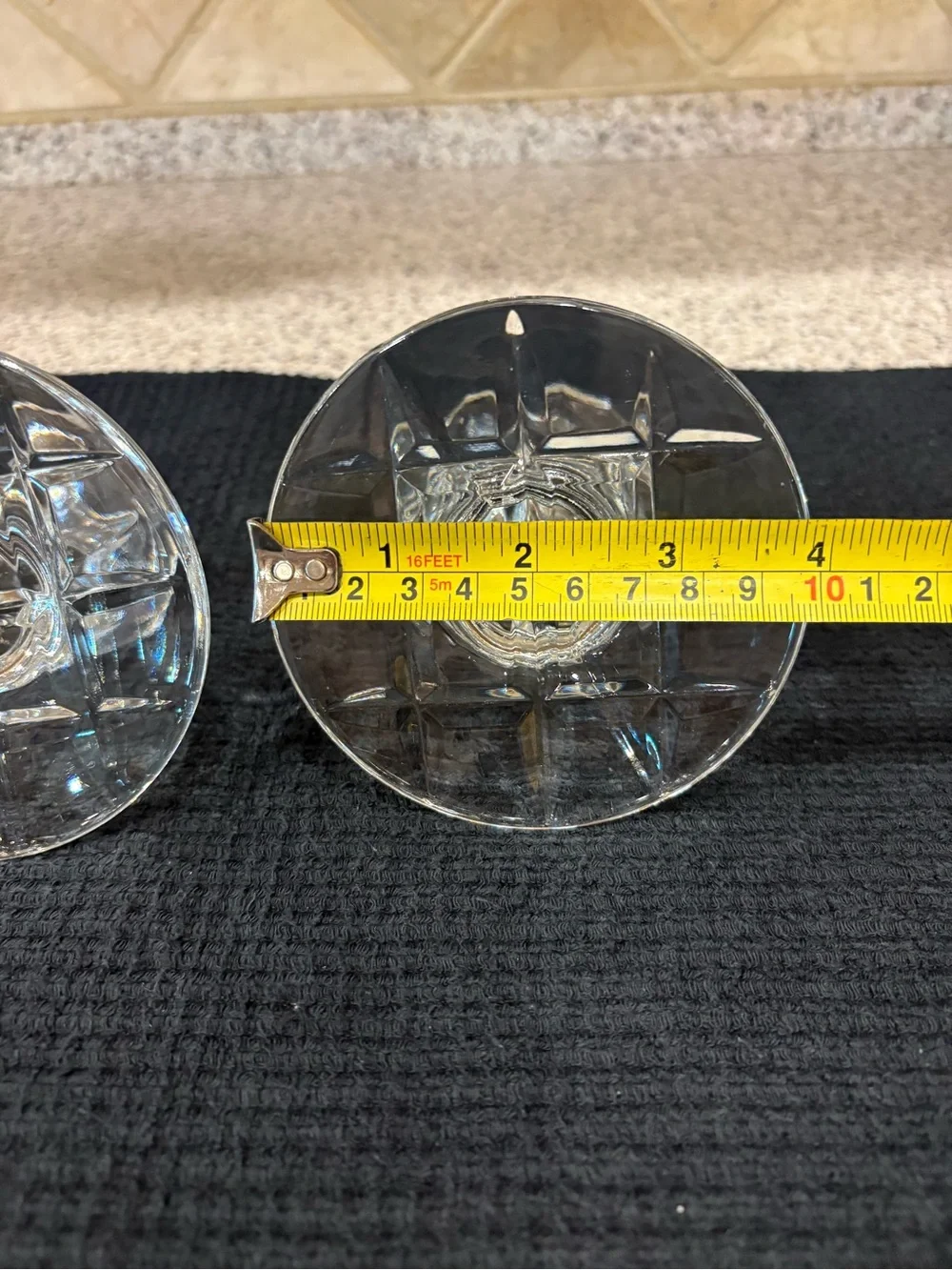 Pair of vintage crystal candlestick holders